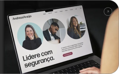 Site oficial de Andreza Araújo em uma tela