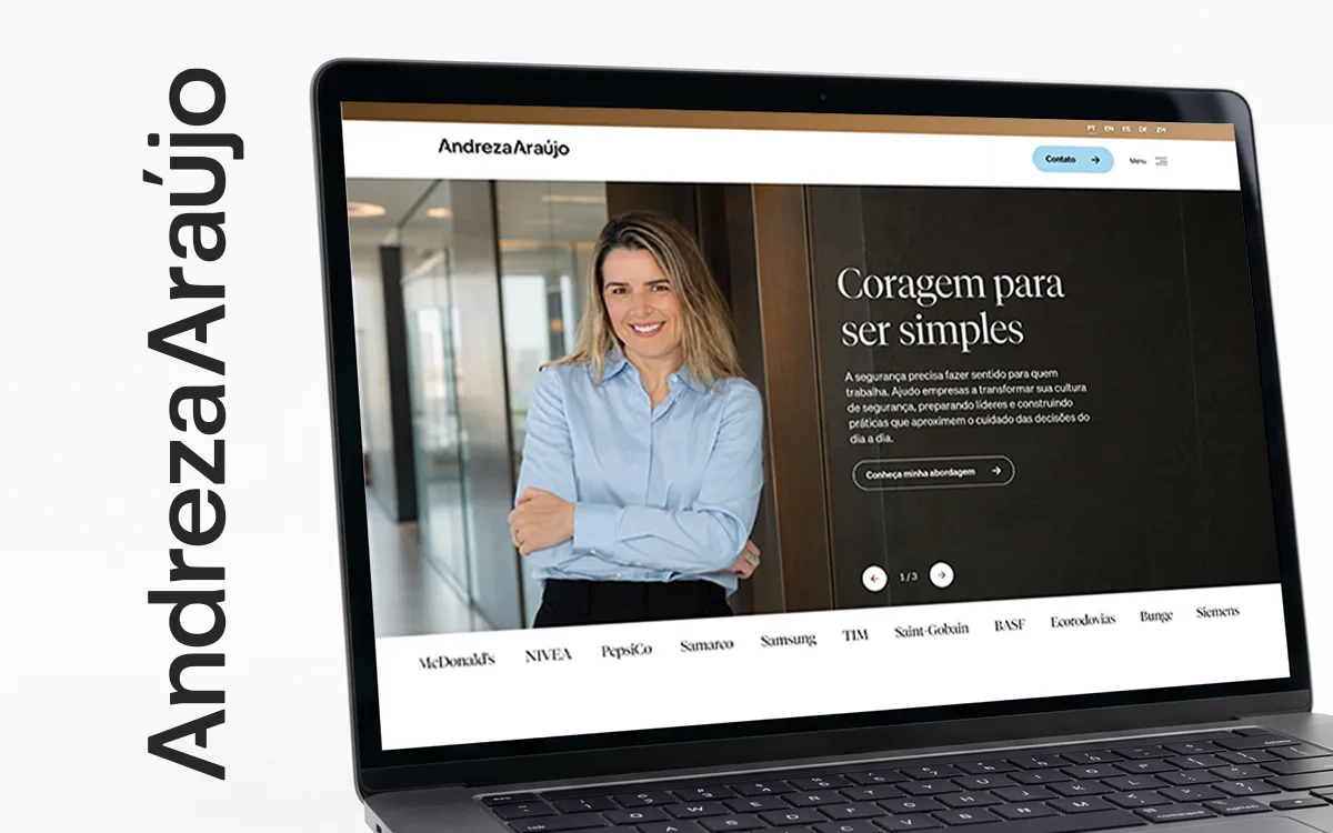 Página inicial do site oficial andrezaaraujo.com